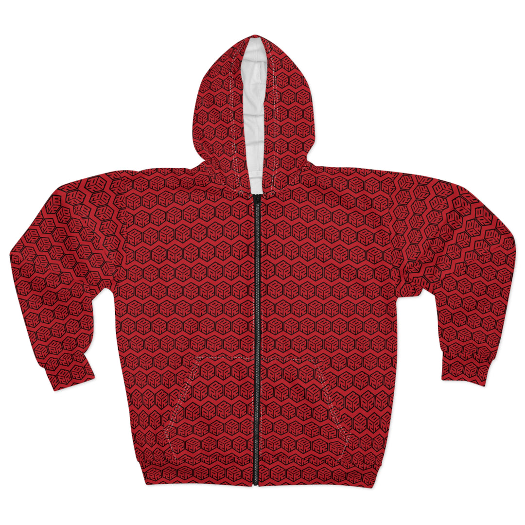 "Who Do You Think You Are?” Zip Hoodie Red